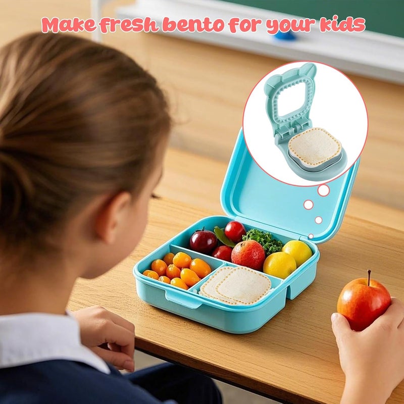RHVQ Sandwich Cutter and Sealer, Crustless Square Shaped Cutters for Kids Lunch, Cute Sandwich Maker Peanut Butter and Jelly Crustless Sandwich Bread for Kids Children Boys Girls (Blue) - Image 5